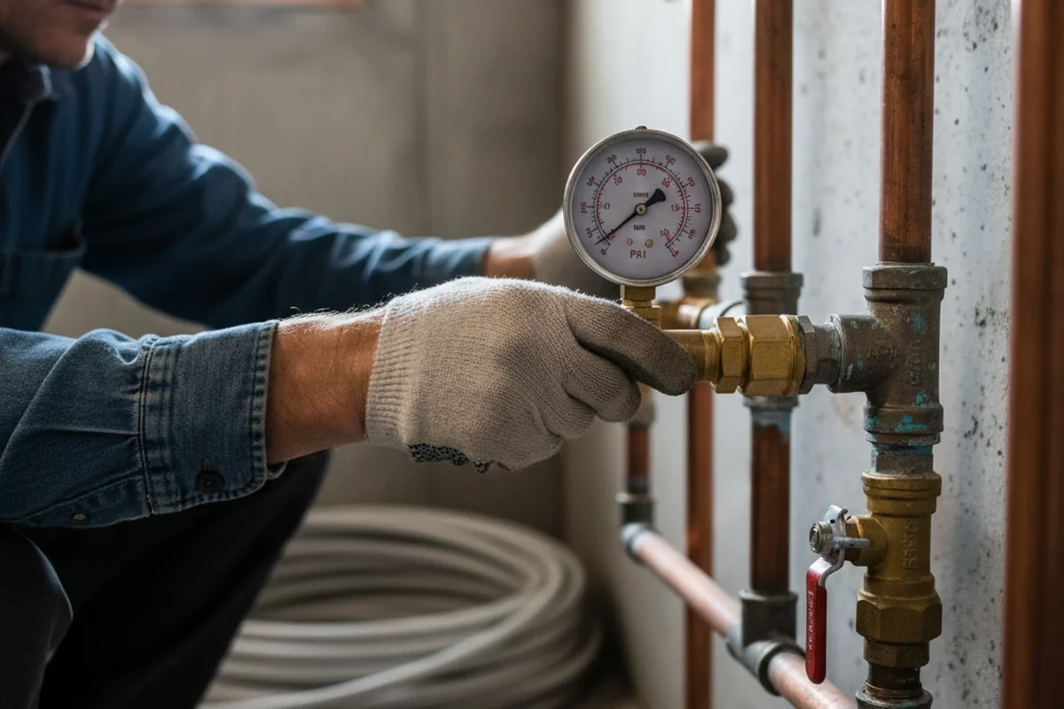Pressure testing a repaired line during Water Line Repair in Rapid City